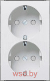 Valena - Розетка двойная со шторками 2х2К+З, белая