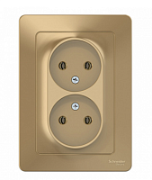 BLANCA Скрытой Установки Розетка двойная без заземления без шторок, 16А, 250В, ТИТАН (Schneider Electric) Systeme Electric