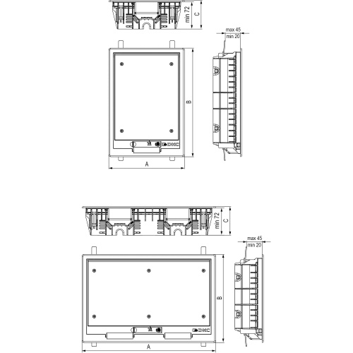 Лючок напольный DKC c изменяемой глубиной, 12 модулей фото 3