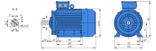 АИР71В8 0,25кВт 750об/мин Электродвигатель IM1081 (лапы) фото 2 АИР71В8 0,25кВт 750об/мин Электродвигатель IM1081 (лапы) фото 2