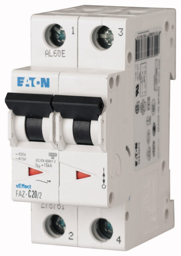 Авт. выключатель EATON FAZ-C32/2, 2P, 32A, хар-ка C, 15kA, 2M