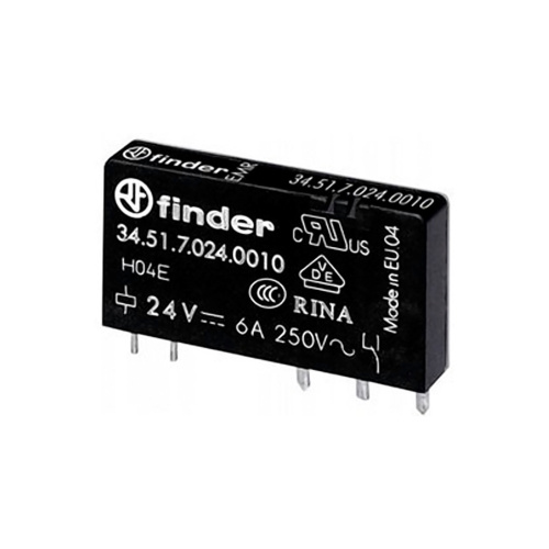 Ультратонкое электромагнитное реле Finder 345170244010, 1CO, 6A(250VAC/30VDC), 24VDC