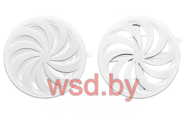 Решетка декоративная круглая с регулированием Ø80-150мм, белый Арт 02-325