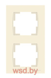 Рамка Rita 2 поста, вертикальный монтаж, слоновая кость