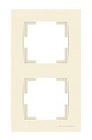 Рамка Mutlusan Rita 2 поста, вертикальный монтаж, слоновая кость