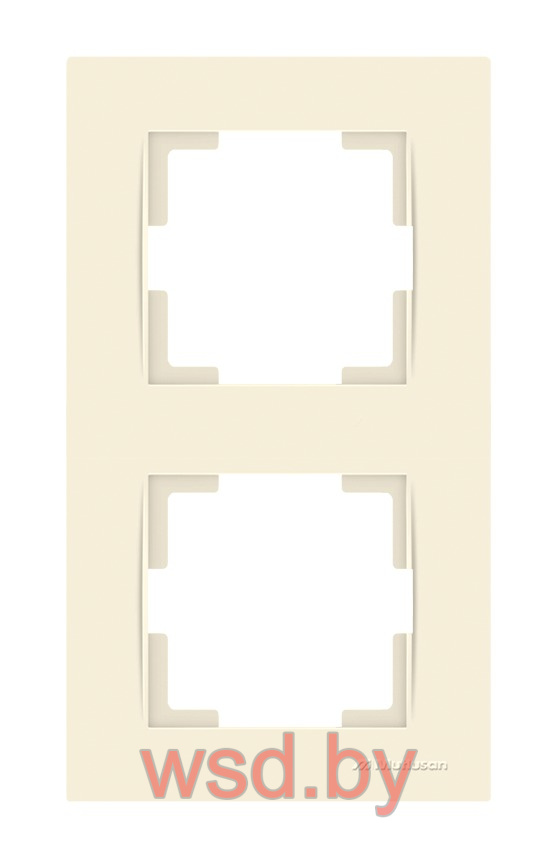Рамка Rita 2 поста, вертикальный монтаж, слоновая кость