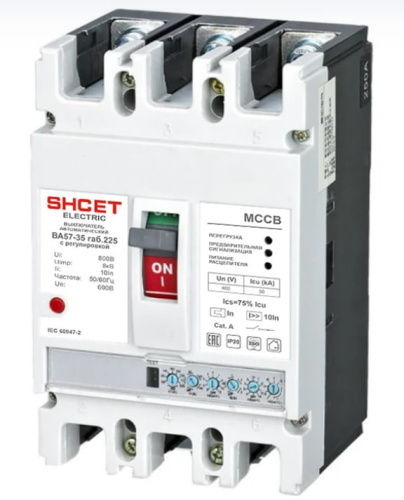 Автоматический выключатель SHСET ВА57-35 габ.225 200А с регулировкой