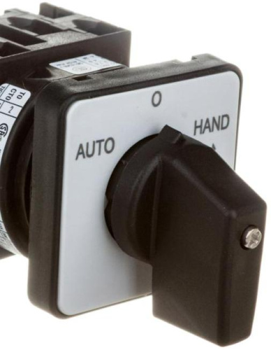 Переключатель Kripal UKT0-2-15907/E, 1P, 20A, тип AUTO-0-HAND←START (45°), на дверь, фронт IP65