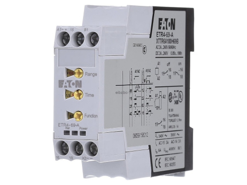 Реле времени EATON ETR4-69-A многофункциональное 1 перекидной контакт 24-240В АС/DC (акция)