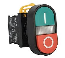Кнопка двойная APT PB3E, красный/зеленый, выступ./плоская, 1NO+1NC, 6A 230VAC/24VDC, с подсветкой без LED, 22mm, IP65 Кнопка двойная APT PB3E, красный/зеленый, выступ./плоская, 1NO+1NC, 6A 230VAC/24VDC, с подсветкой без LED, 22mm, IP65