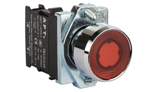 Кнопка плоская APT PB1S, красная, с фиксацией, с подсветкой без LED, 1NO, 6A 230VAC/24VDC, 22mm, IP65