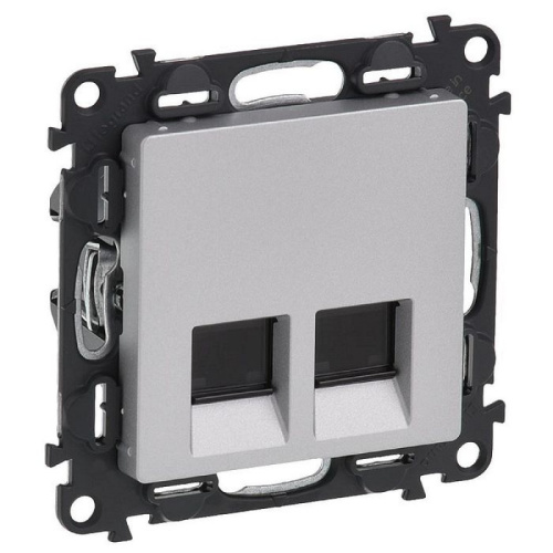 Legrand Valena Life - Розетка 2хRJ-45 UTP CAT6, алюминий (индивидуальная упаковка)