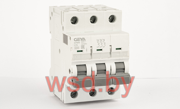 Автоматический выключатель GEYA GYM9-3P-25C, 3P, 25A, хар-ка C, 6kA, 3M