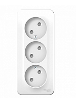 BLANCA Открытой Установки РОЗЕТКА 3-я без заземления со шторками, 16А, 250В, БЕЛЫЙ (Schneider Electric) Systeme Electric