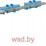 Клеммная колодка на DIN-рейку (1х25мм2 + 11х16мм2 + 13х10мм2), Синяя H