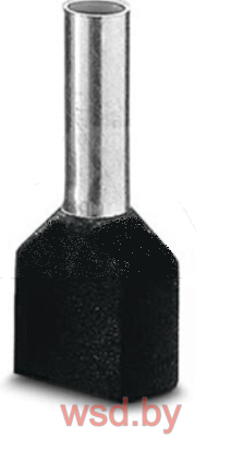 Кабельный наконечник AI-TWIN 2X 1,5 - 8 BK изолированный, двойной, сечение 1,5mm2, длина 8mm, черный (упак. 100шт.). Фото N2