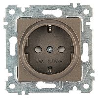 Розетка Mutlusan Rita 2P+E, защ. шторки, антрацит Розетка Mutlusan Rita 2P+E, защ. шторки, антрацит