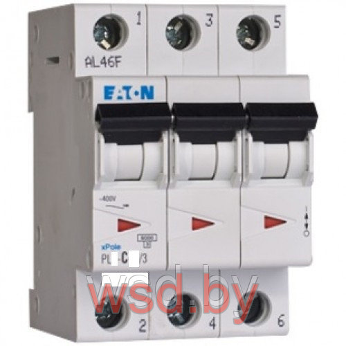 Автоматический выключатель PL4, 3P, 20А, С, 4.5кА, 3M, EATON