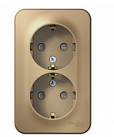 BLANCA Открытой Установки РОЗЕТКА двойная с заземлением со шторками, 16А, 250В, ТИТАН (Schneider Electric) Systeme Electric