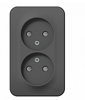 BLANCA Открытой Установки РОЗЕТКА двойная без заземления со шторками, 16А, 250В, АНТРАЦИТ (Schneider Electric) Systeme Electric