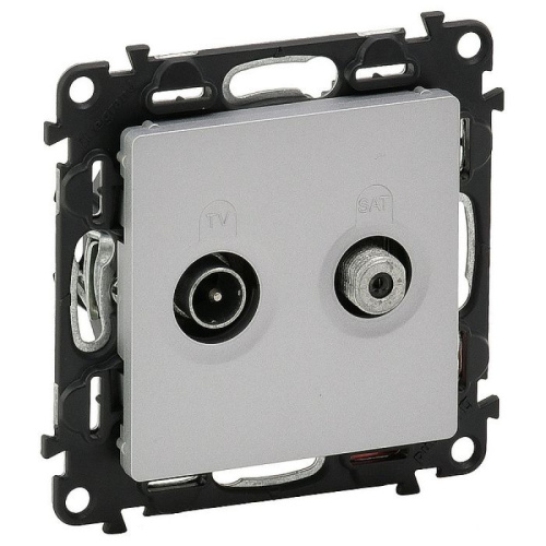 Legrand Valena Life - Розетка TV-SAT оконечная 10dB, 5-862MHz/950-2400MHz, алюминий (индивидуальная упаковка)
