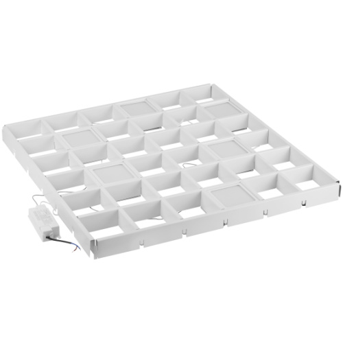 Светильник светодиодный SPO-646-3-4K-W6 36Вт 4000К 3420Лм 89х89мм грильято 100х100 домино белый 6 кубиков драйвер фото 2