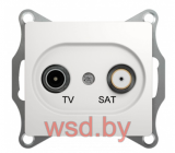 Розетка телевизионная TV-SAT оконечная 1DB Schneider Electric Glossa GSL000197 Белый