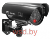 Муляж камеры ORNO c LED-индикатором, внутри и снаружи помещений, черный корпус, питание 2x1,5V AA-батарейки