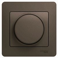 GLOSSA (Schneider Electric) Systeme Electric СВЕТОРЕГУЛЯТОР универсальный, 600Вт/ВА, в сборе, ШОКОЛАД
