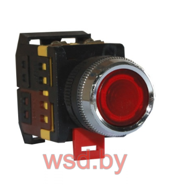 Кнопка ABLFS-22 с подсветкой красный NO+NC 230В EKF PROxima. Фото N2