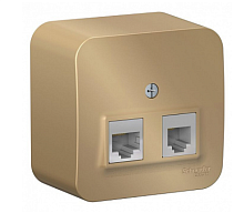 BLANCA Открытой Установки РОЗЕТКА двойная: компьютернаяRJ45, категория 5Е + телефонная RJ11, ТИТАН (Schneider Electric) Systeme Electric