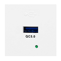 Noen - Розетка USB Type A,быстрая зарядка, 2М, 3A/5V, 2A/9V, 1,5A/12V, в комплекте с рамкой, белая