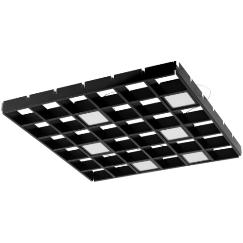 Светильник светодиодный SPO-646-3-4K-B6 36Вт 4000К 3420Лм 89х89мм грильято 100х100 домино черный 6 кубиков драйвер фото 2