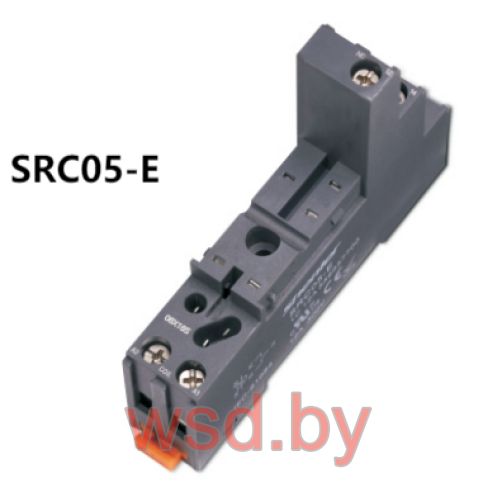 Цоколь SRC05-E, 12A(300V), винтовой зажим, черный, на рейку DIN35/панель, для реле шаг 3,5mm R2G1CO, RM87N,  41.31, RT1