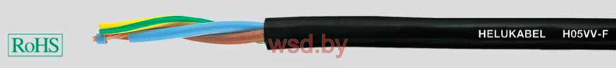 Кабель черный H05VV-F в соответствии с DIN VDE 0281 7x2.5