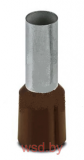 Кабельный наконечник AI 25 - 16 BN изолированный, сечение 25mm2, длина 16mm, коричневый (упак. 50шт.)