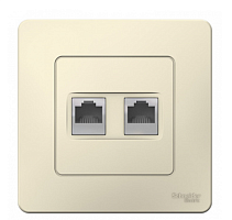 BLANCA Скрытой Установки Розетка двойная компьютерная RJ45, категория 5E, МОЛОЧНЫЙ (Schneider Electric) Systeme Electric