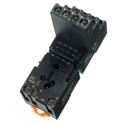 Цоколь Shenler SKC14-E, 10A(300V), винтовой зажим, черный, на рейку DIN35/панель, для RKE, RKF, R4N, MY4, 55.34, KMY4, PT4, RCM5