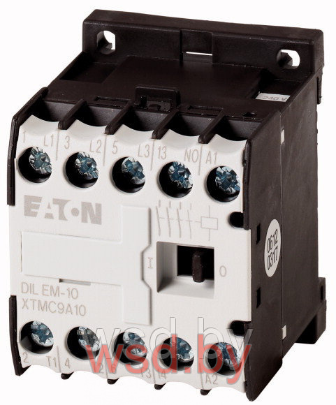 Мини-контактор DILEM-10(230V50HZ,240V60HZ), 3P, 9A/(20A по AC-1), 4kW(400VAC), 230V50Hz/240V60Hz, 1NO. Фото N2