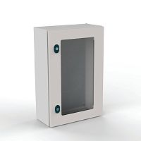 Щит моноблочный ETA 1200x800x300мм (ВхШхГ) навесной с монтажной панелью, 1 прозрачная дверь, ригельный замок, 1 пластина кабельного ввода, RAL7035, IP66