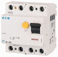 УЗО EATON PF4 4P 40A, 30мА, 4.5кА, 4М EATON