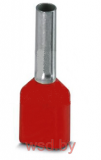 Кабельный наконечник AI-TWIN 2X 1 - 8 RD изолированный, двойной, сечение 1mm2, длина 8mm, красный (упак. 100шт.)