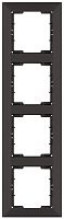 Рамка Mutlusan Candela 4 поста, к механизмам серии 21, вертикальный монтаж, черный мат