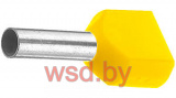 Каб. наконечник сдвоенный H1,0/15 ZH GE желтый 2х1,0мм2, упаковка 500шт.