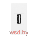 Noen - Розетка USB 2.0, двойной разъем, Type A, 1М, белая