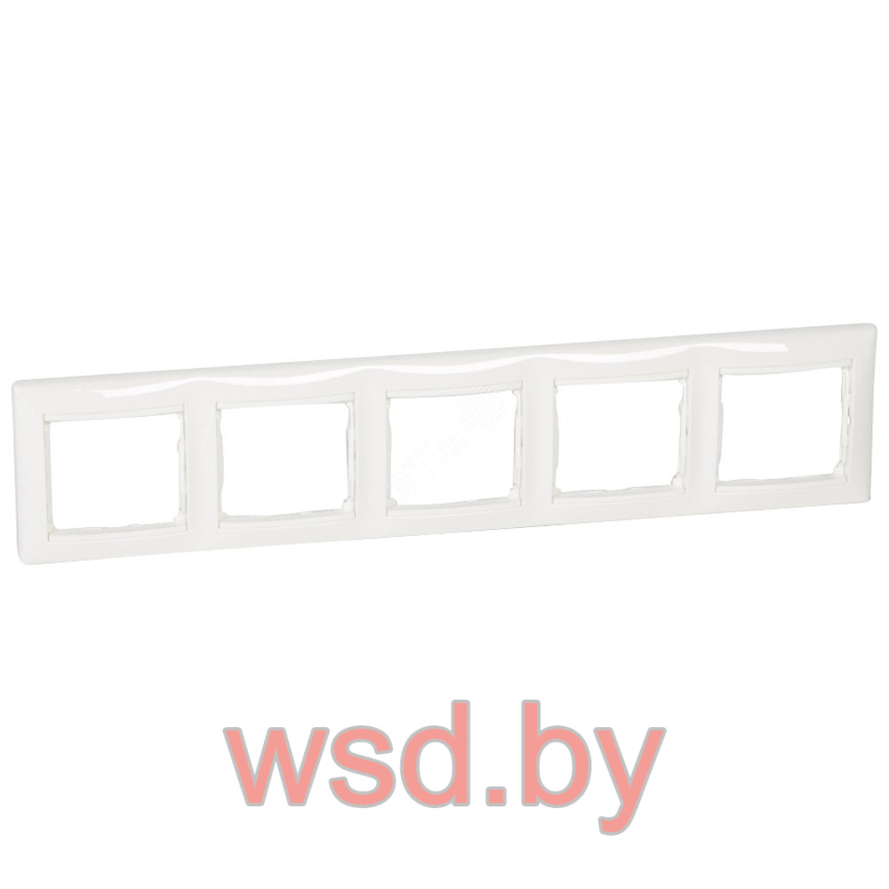 Valena - Рамка 5 постов вертикальная/горизонтальная, белая (индивидуальная упаковка)