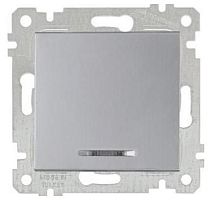 Выключатель Mutlusan Rita с подсветкой, пруж. зажимы, нерж. сталь Выключатель Mutlusan Rita с подсветкой, пруж. зажимы, нерж. сталь