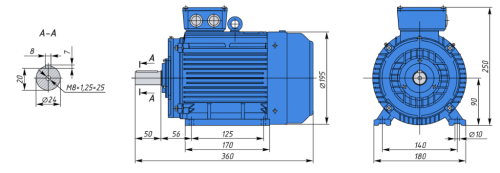 АИР90LB8 1.1кВт 750об/мин Электродвигатель IM 1081 (лапы) фото 2 АИР90LB8 1.1кВт 750об/мин Электродвигатель IM 1081 (лапы) фото 2