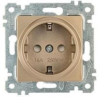 Розетка Mutlusan Rita 2P+E, защ. шторки, золото доре