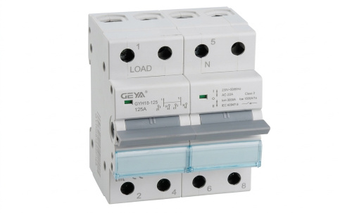 Переключатель модульный GEYA GYHO8-125, 2CO, 125A(AC-22A), тип 1-0-2, 4M